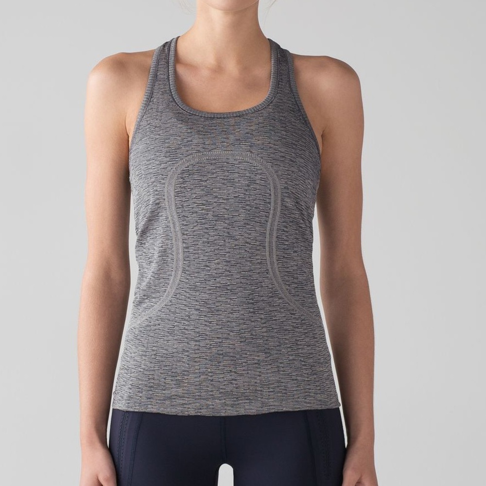 Lululemon Swiftly Tank Racerback Black/White Size4